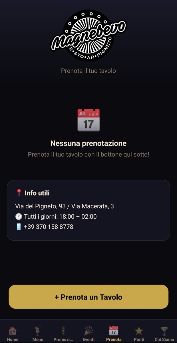 Magnebevo App — Prenota